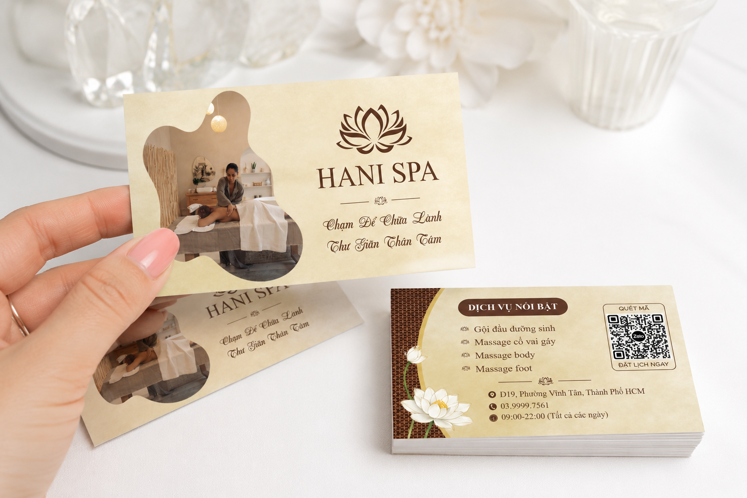 Mẫu name card spa đẹp - in name card giá rẻ Bình Dương TPHCM